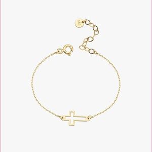 Mionza fine Jewelry Baby Cross Bracelet 14k Solid Gold